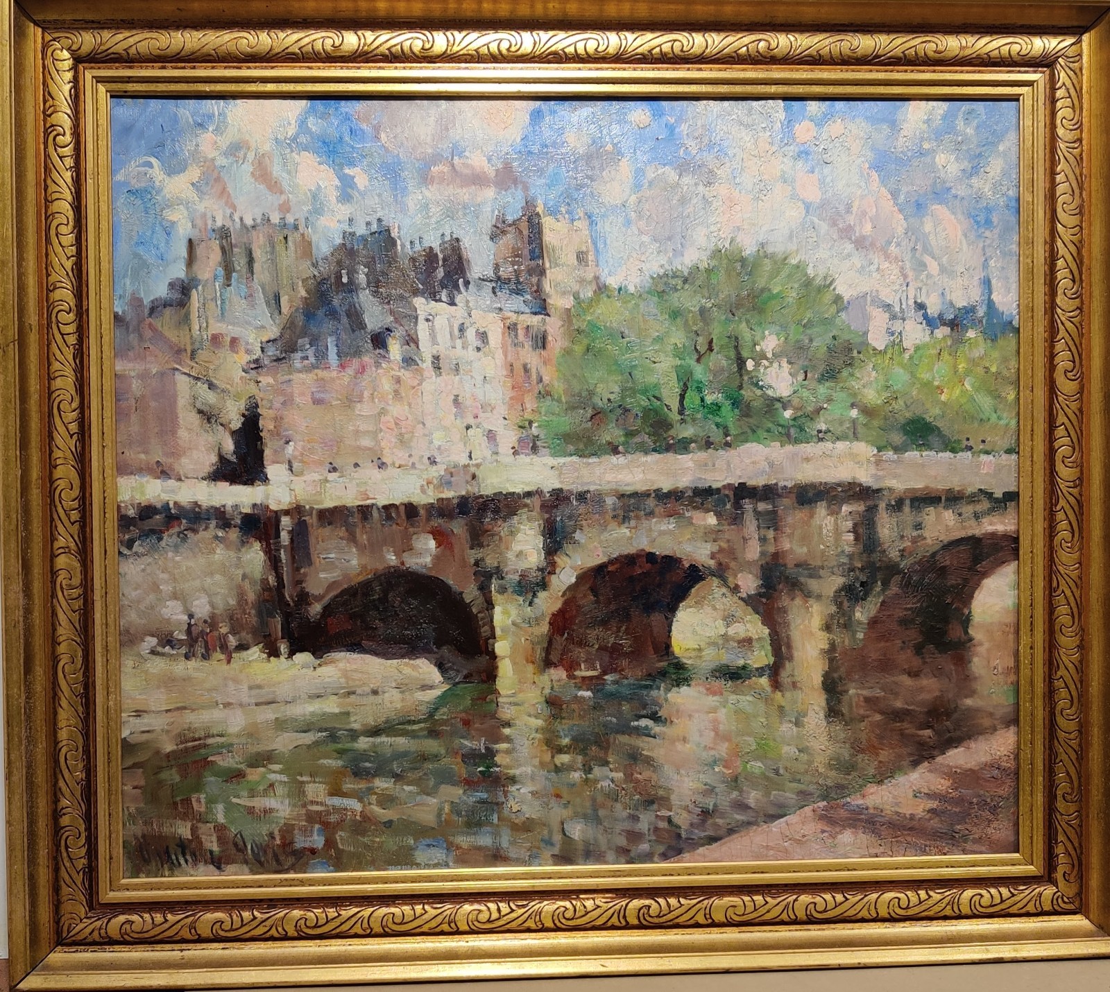 Mogens Vantore (1895-1977): BRIDGE IN PARIS, original oil painting