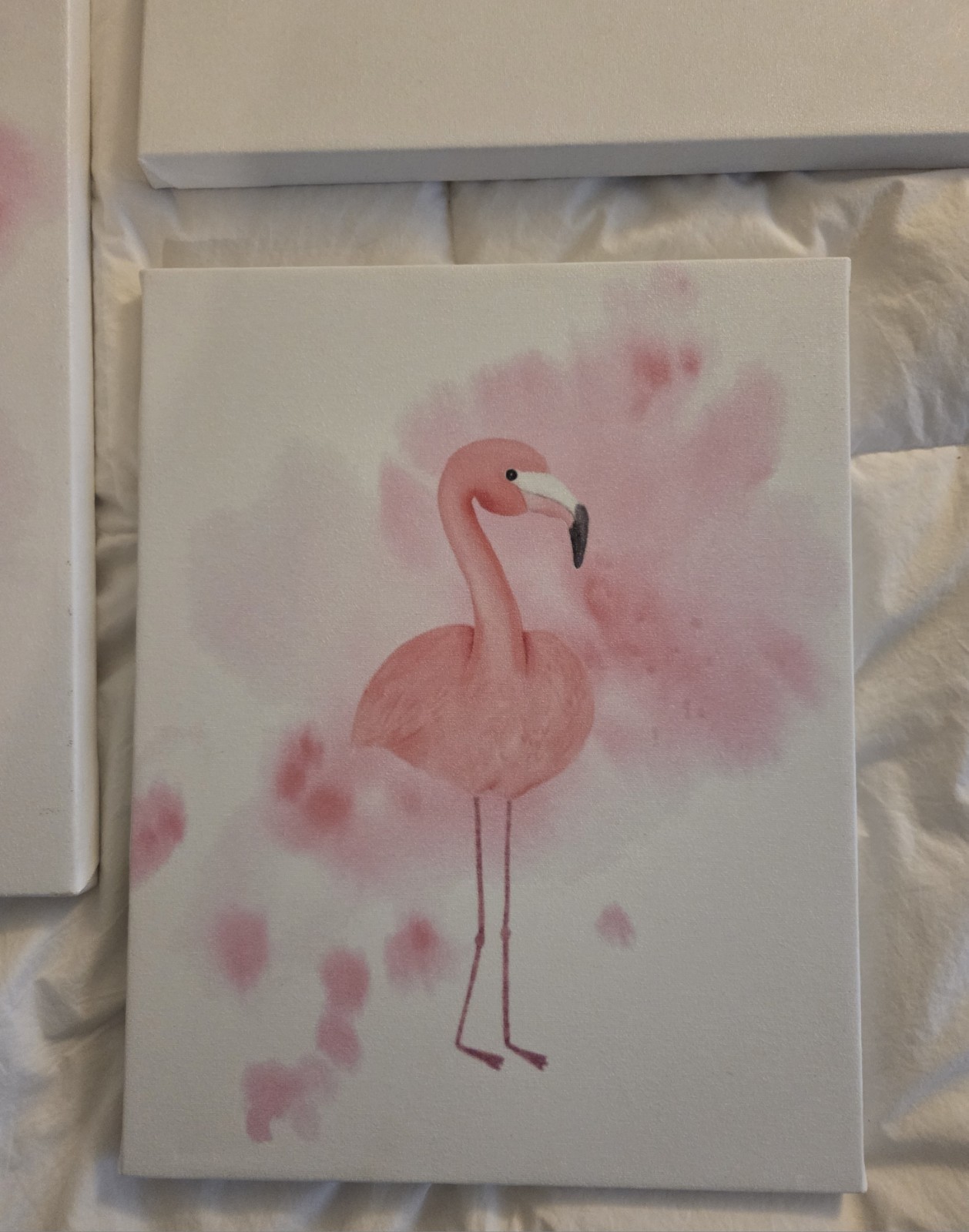 Flamingos! Custom Canvas Artwork Fun Classy & Colorful Excellent Condition!