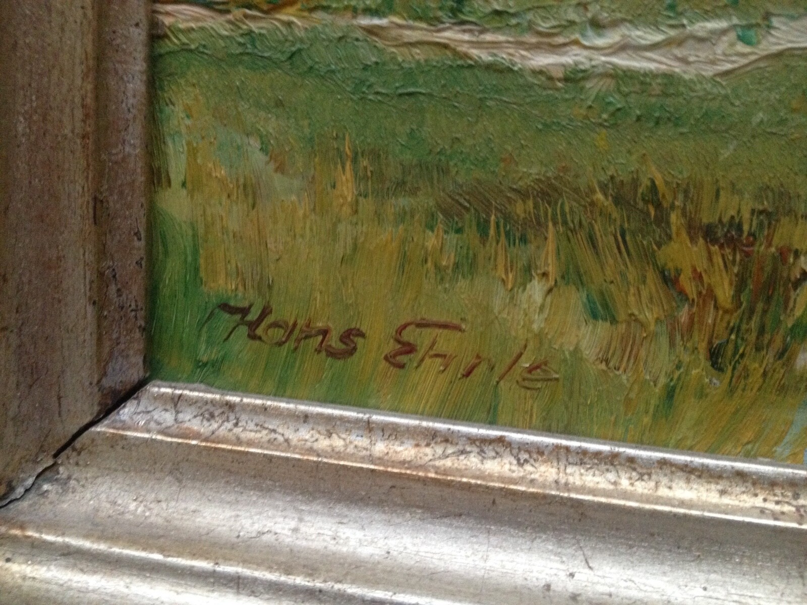 Impressionist Oil Painting Hans Ehrle Signed° Landscape Voralpen Bridge Valley