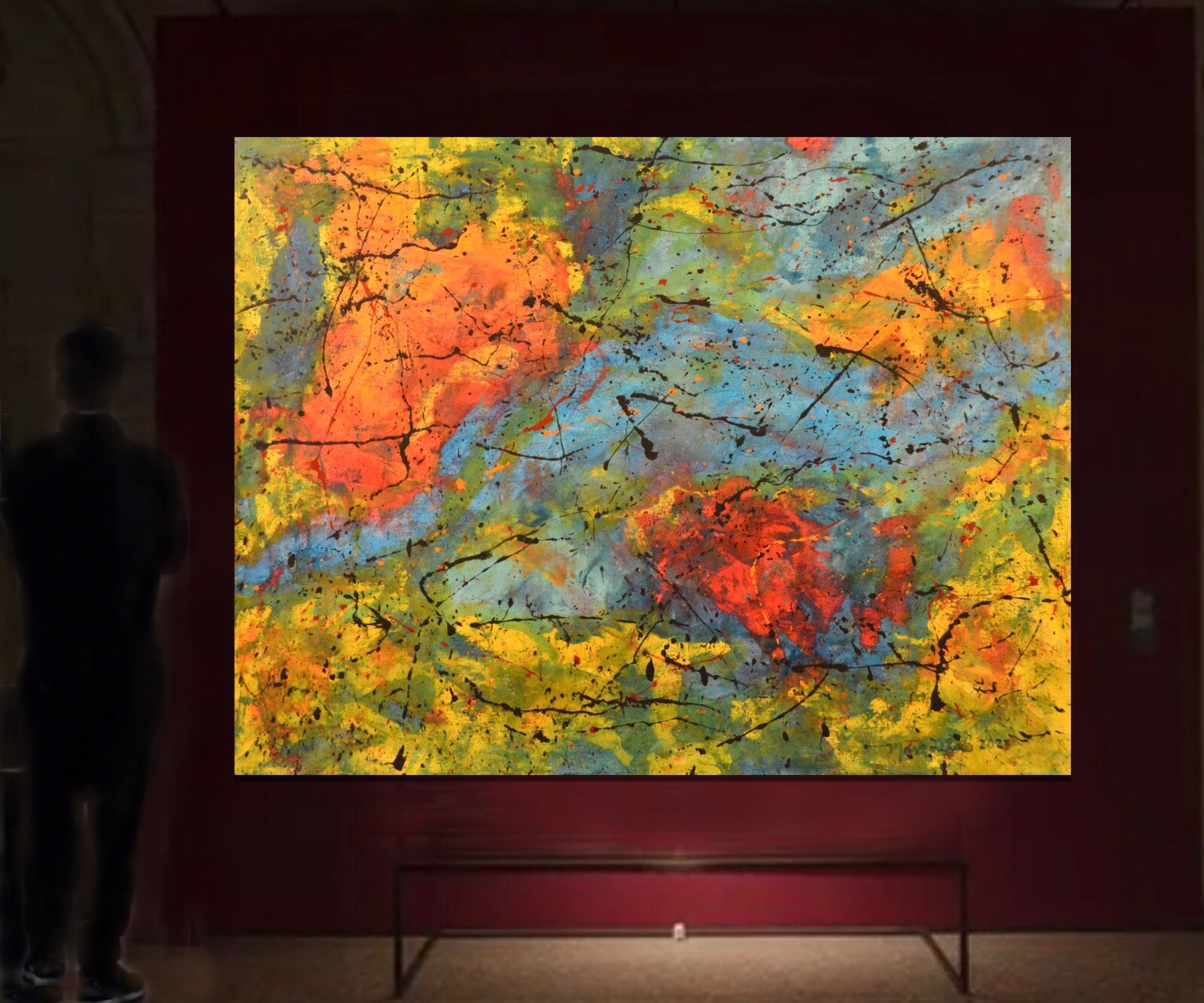 Pollock/Richter style￼ Professional Painting 81” X 62”(6ft 9in)Abstract Modern