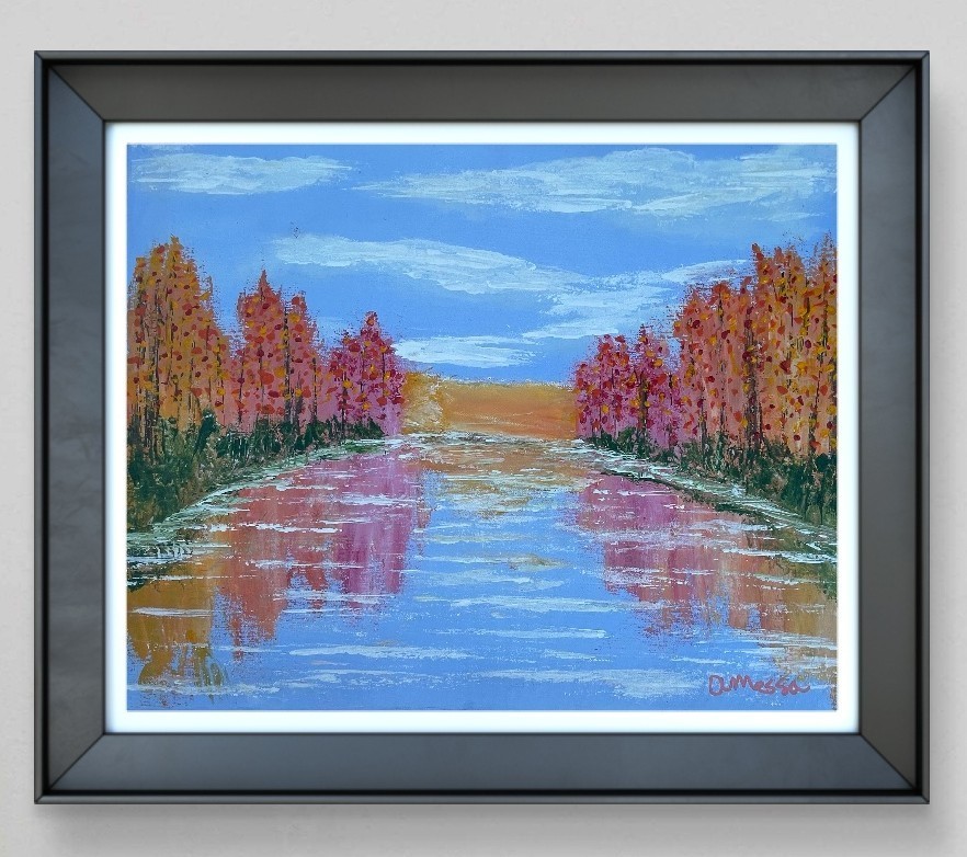 Original Art «Fall Sunrise» 16×20 Canvas Expressionism Abstract Design Home Art