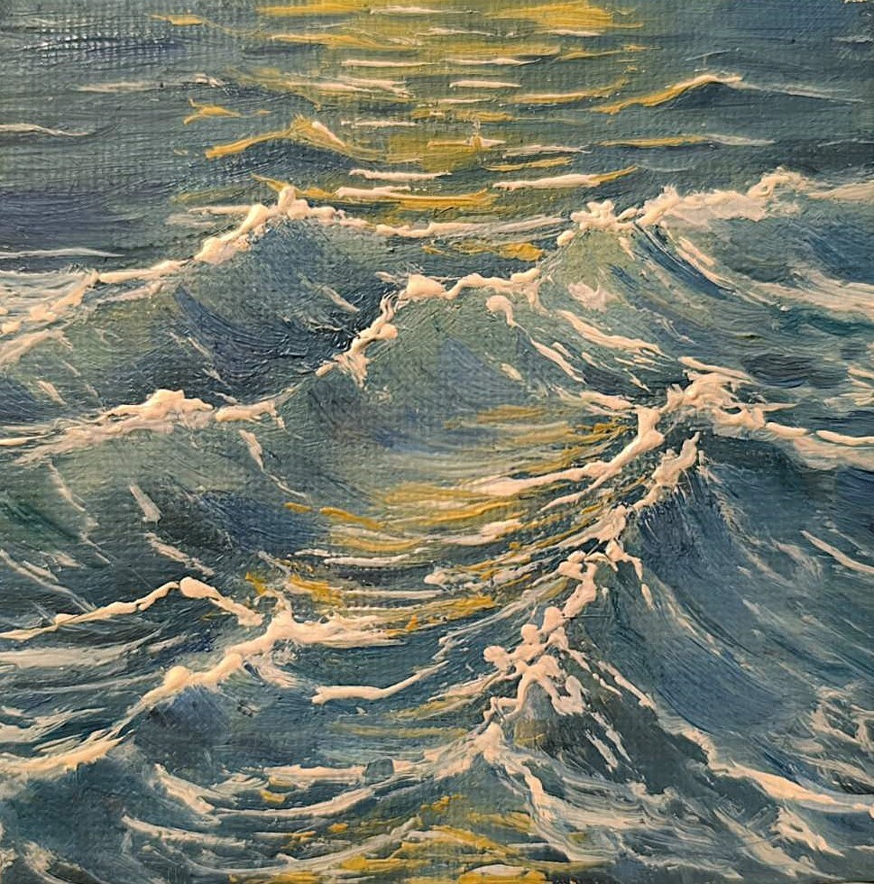 IMPASTO TEXTURED Original Art OIL CANVA Painted Landscape Impressionism Seascape