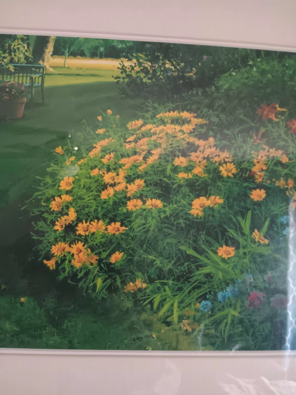 SIGNED Hugh Greer Framed & Matted Litho – Flowers Watercolor Painting 23.5″×20″
