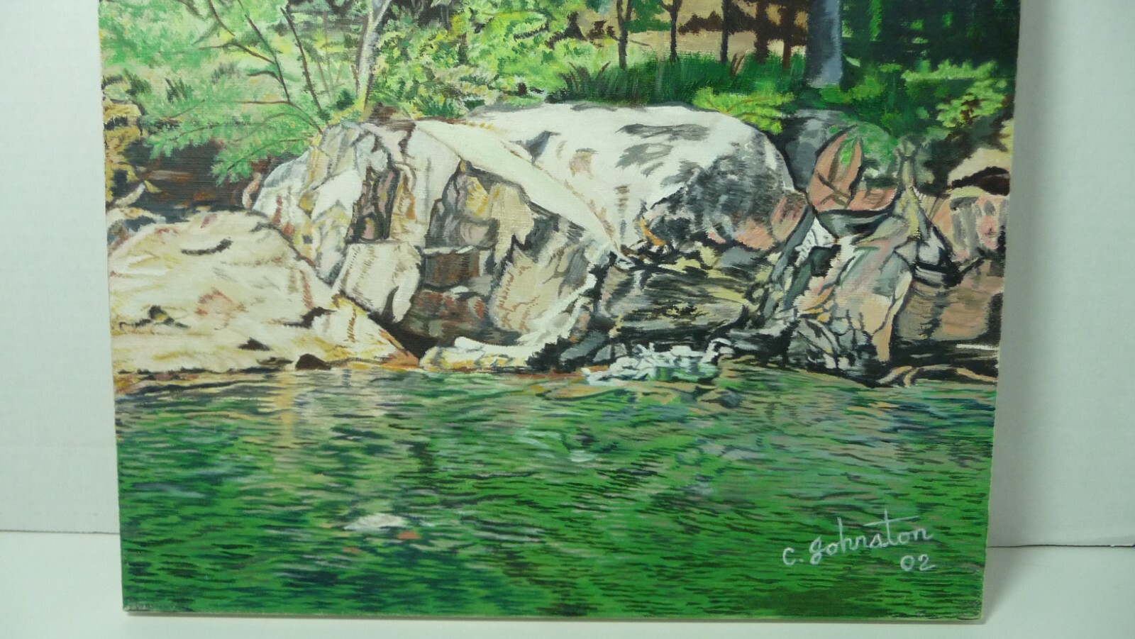 Oil Painting 16×12 Landscape By Catherine Johnston Rocky Shoreline 2002
