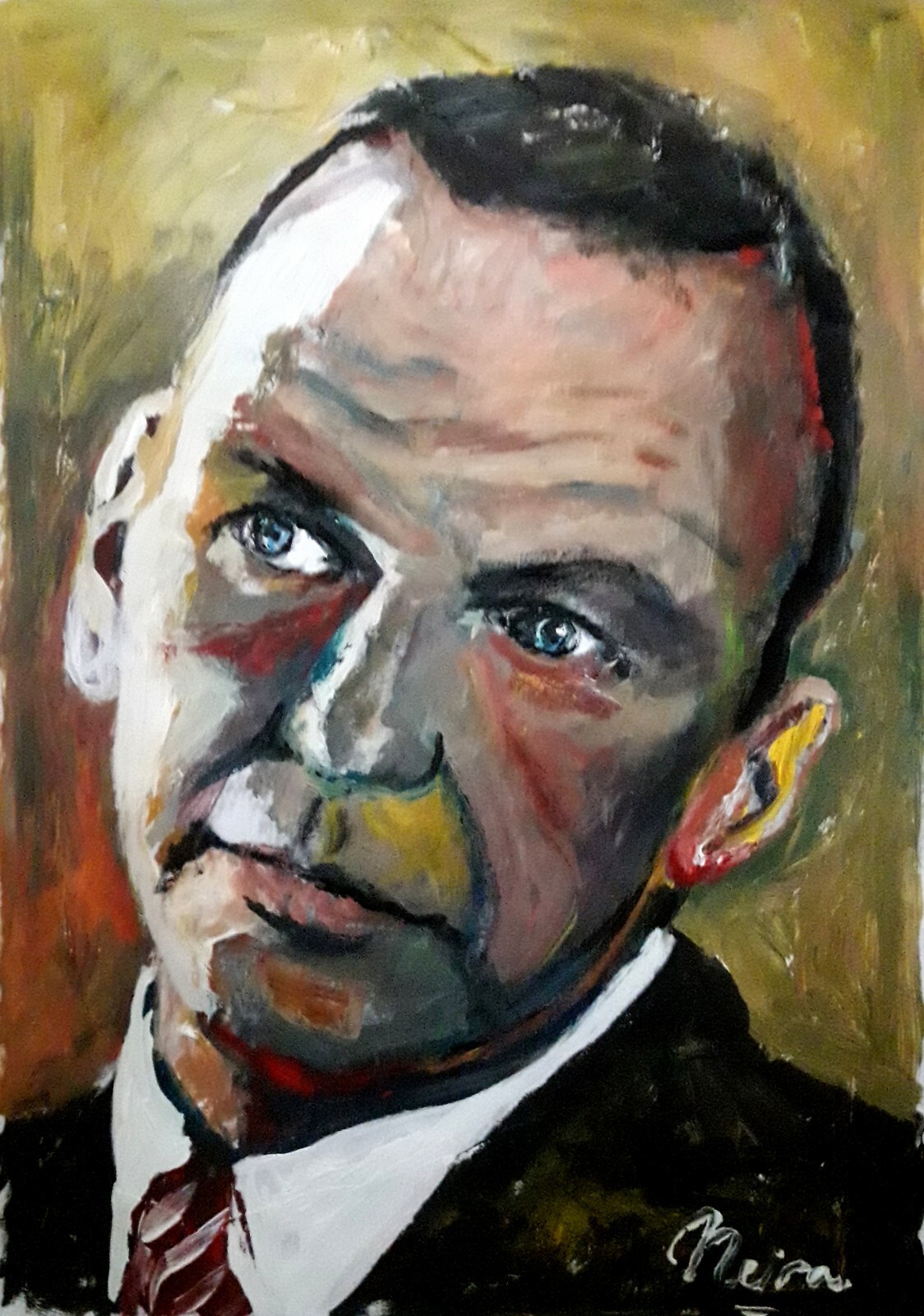 FRANK SINATRA ! SINGER ! MARCELO NEIRA ORIGINAL ART w COA
