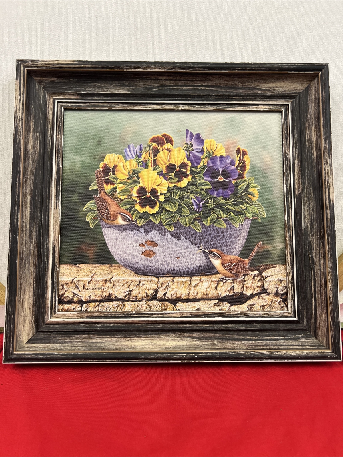 FRAMED PICTURE Spring Fling & Zinnia Garden Pansey New
