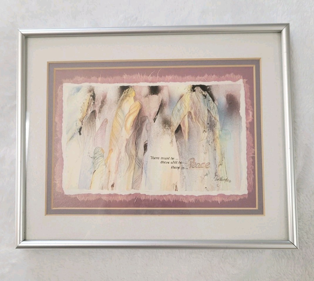 Pam Reinke 8×10 Watercolor «Peace» Painting Matted & Framed