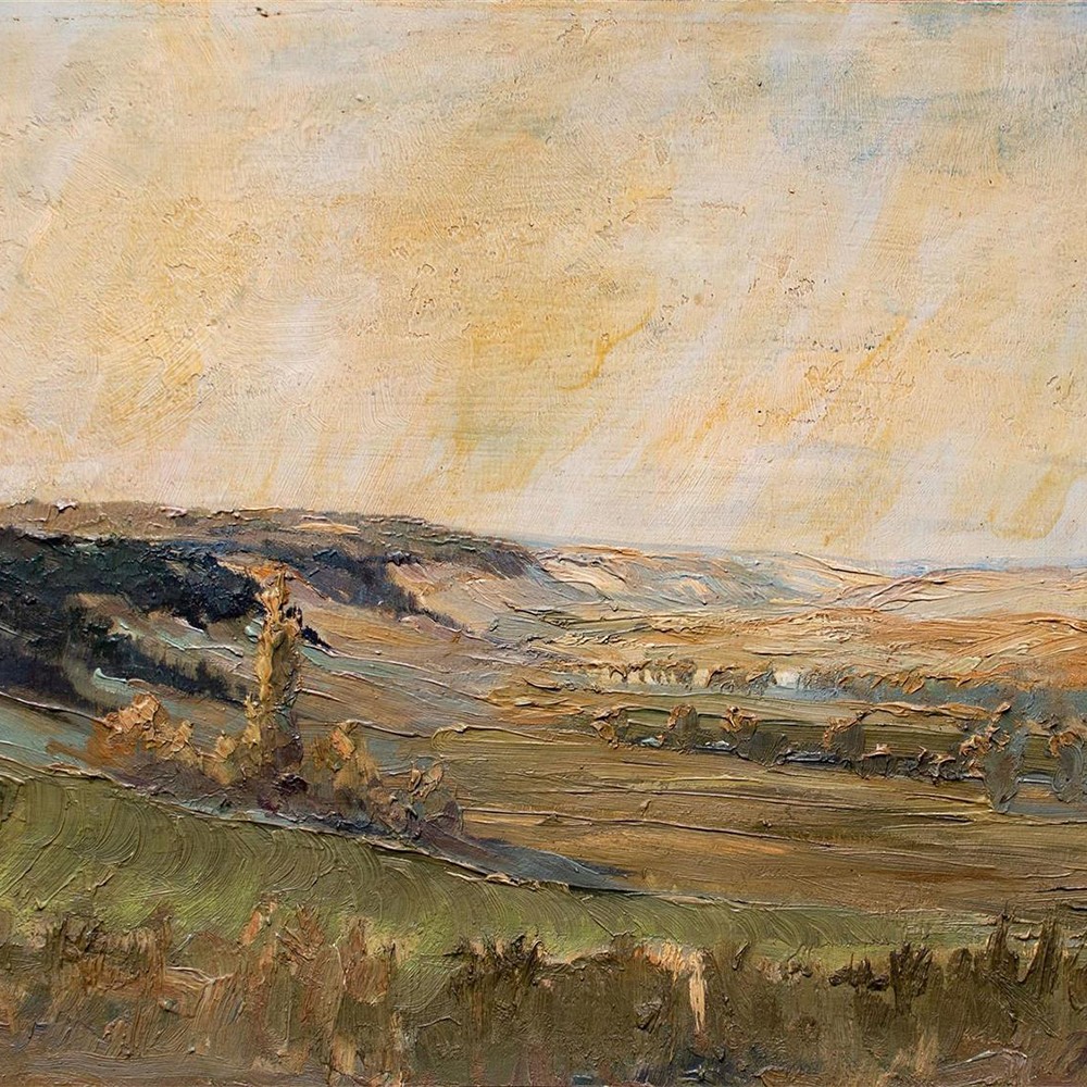 Walter Bernstein Hohenlohe Landscape Saarland Secession Signed Oil Wood