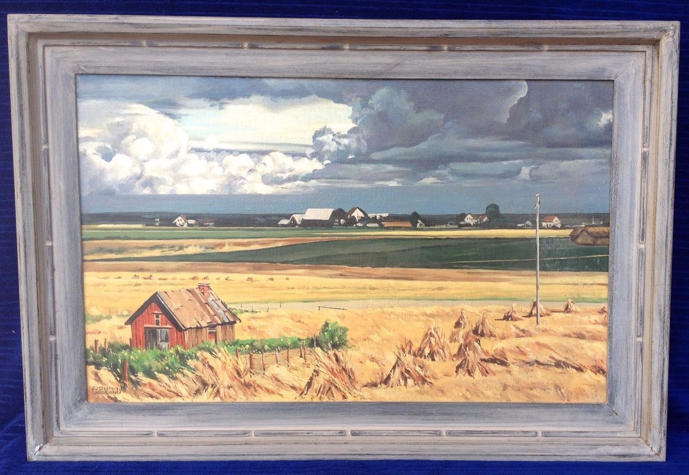 Vintage Landscape «Swedish Farm» Signed John Wedekind Dated 1967 El Monte CA