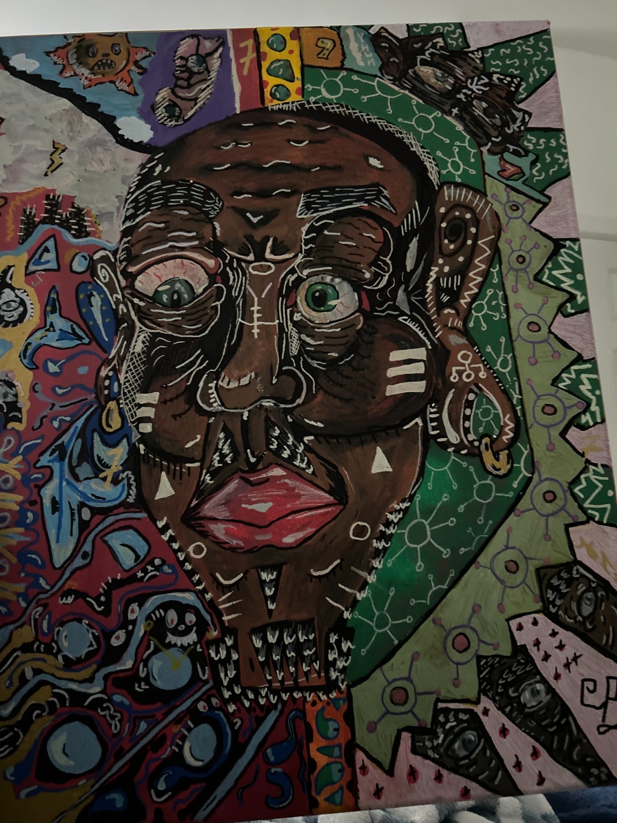 «Soul of the Ancestors» – Original Hand-Painted Tribal Modern 16X12