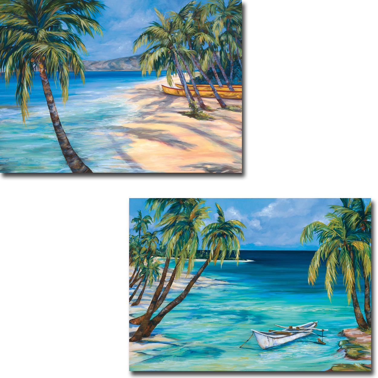 Sugar Beach & All For You by Ridenour 2-pc Gallery Wrap Canvas Giclee Set (Lrg.)