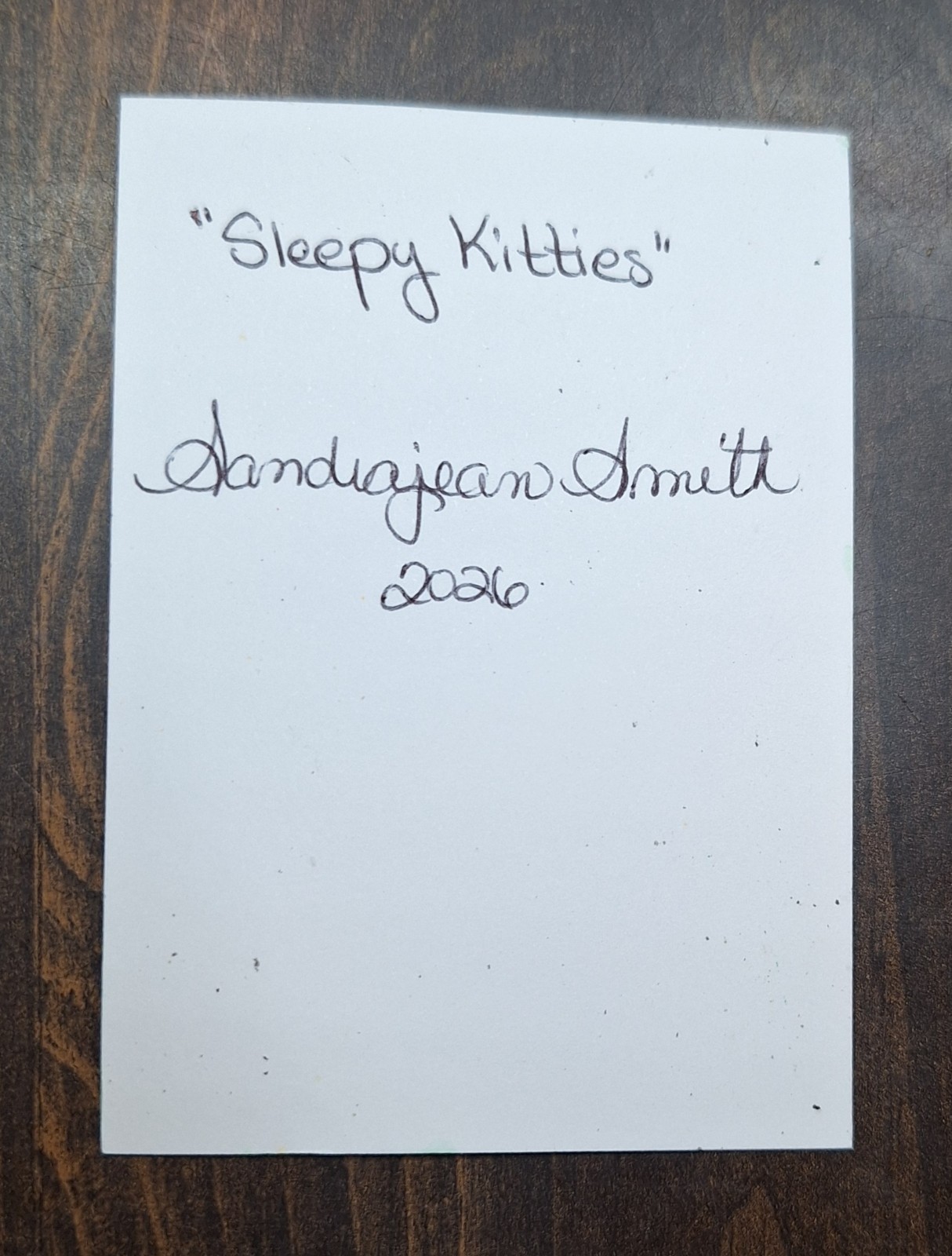 ACEO Original Kitty Cat Cartoon Watercolor Painting by Sandrajean Smith