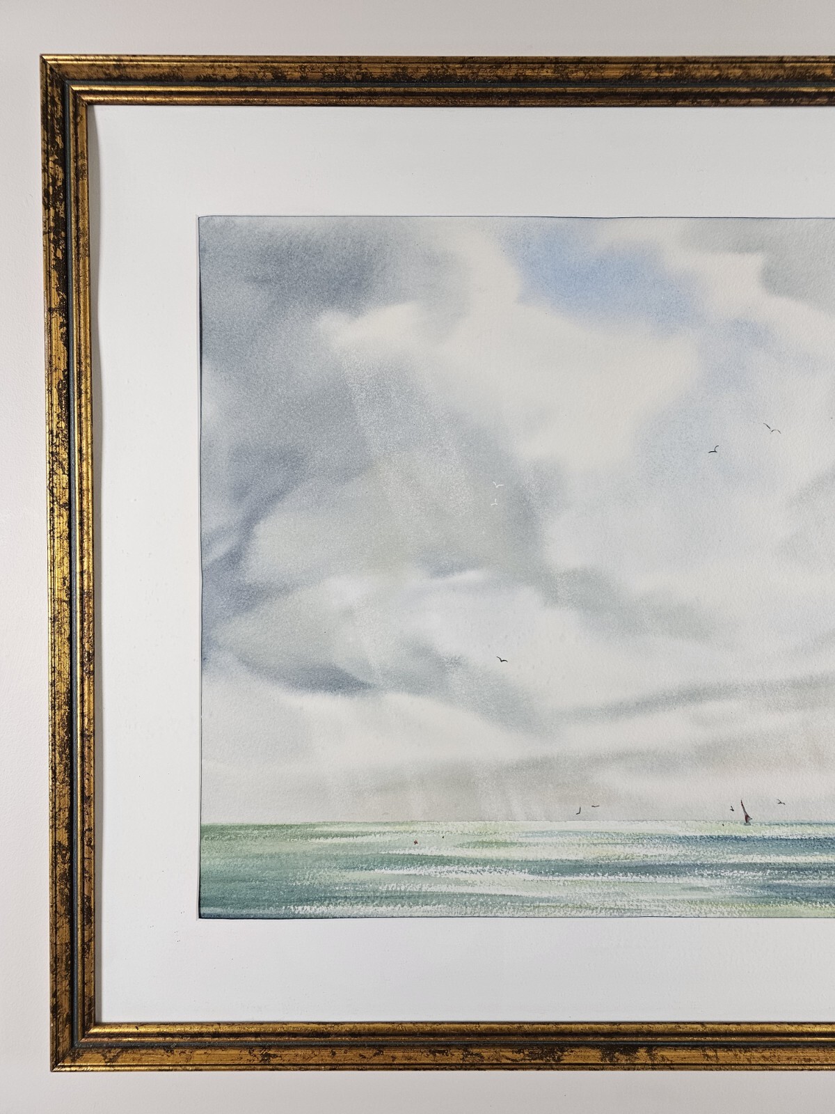 Large Vintage Original Signed Thomas Currey Painting 32×27 Framed Landscape Art