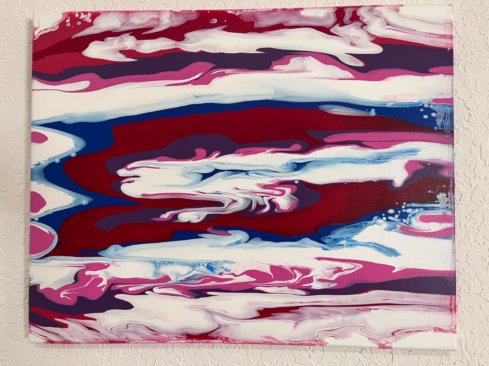 Valentine Canvas Abstract Painting on 16 X 20 inches American Flowing Beauty
