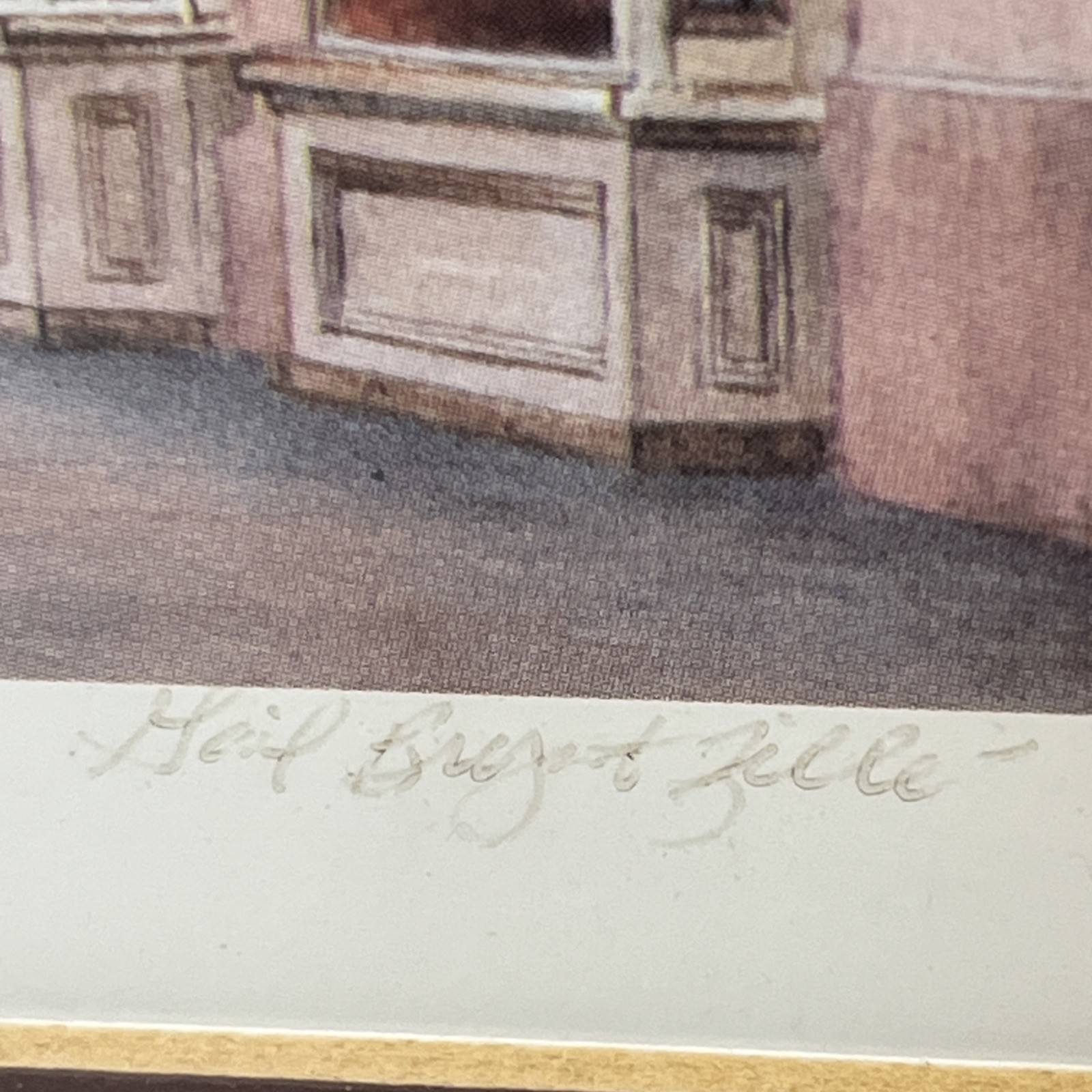 GAIL BRYANT FILLE NEW ORLEANS ROYAL ST.PETER SIGNED FRAMED WATERCOLOR PAINTING