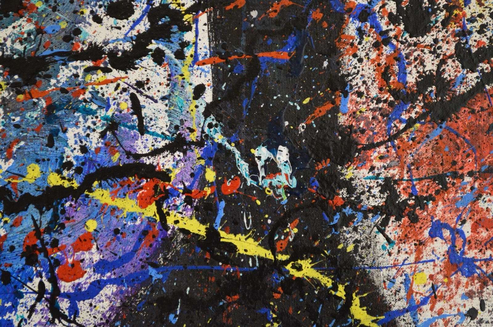 Jackson Pollock Style Giant Canvas Painting 84”X62” (7 Foot) Abstract Modern XL