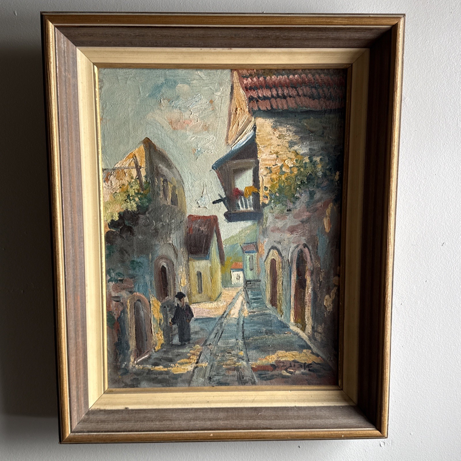 Jerusalem Oil On Board Painting signed 16in x 11in – Judaica Painting
