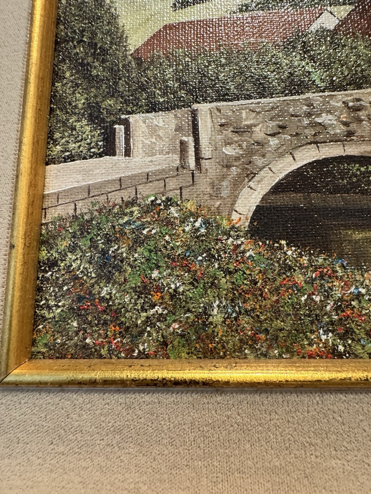 EUGENE SCHMIDT Original Bridge Over the LANDSCAPE SANTA BARBARA Oil Canvas COA