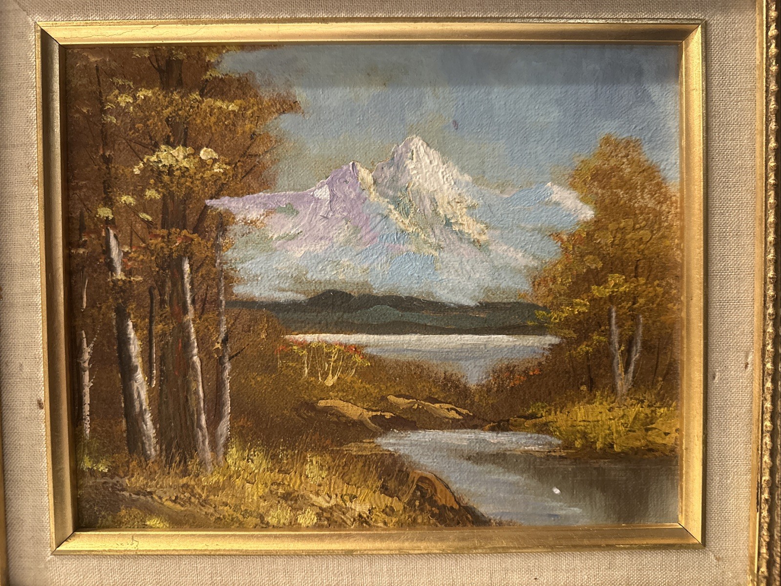 Original “Sullivan” LANDSCAPE MOUNTAIN &RIVER OIL PAINTING SIGNED