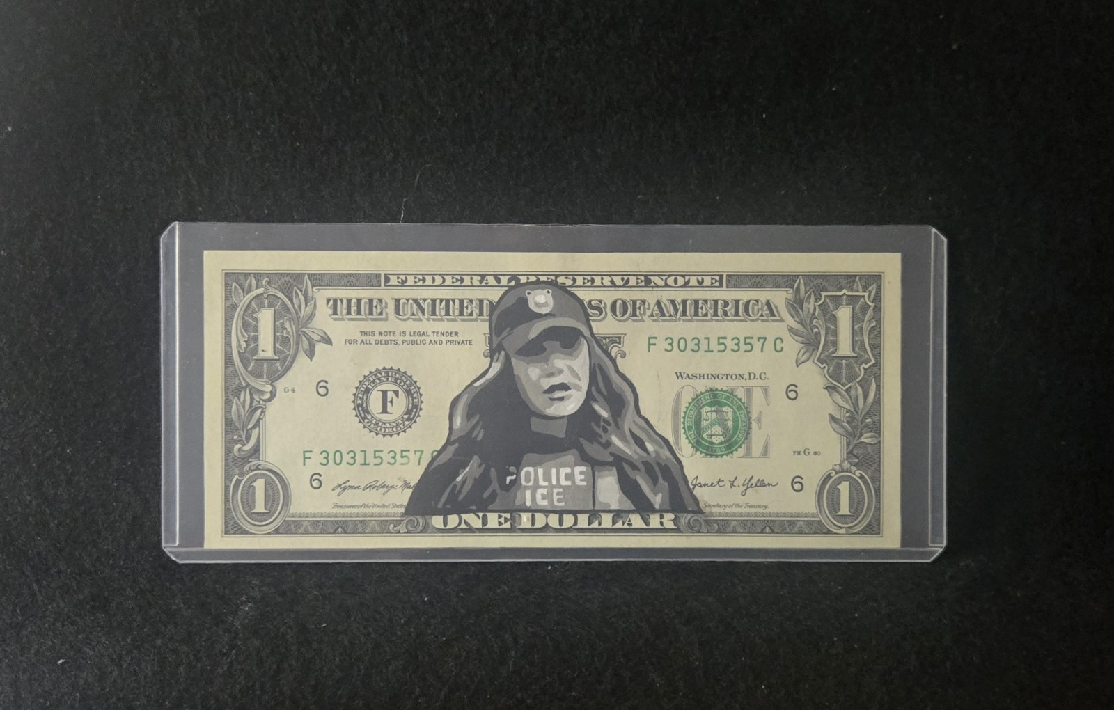 KRISTI NOEM. Hand Painted. New Bank Note. Real USD Dollar Bill. COA.
