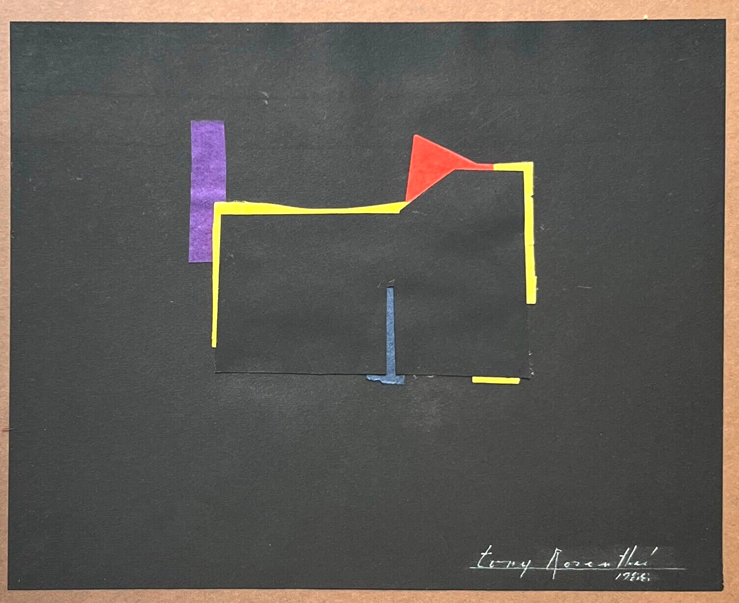 TONY ROSENTHAL 1988 HAND SIGNED DATED UNIQUE COLLAGE FRAMED