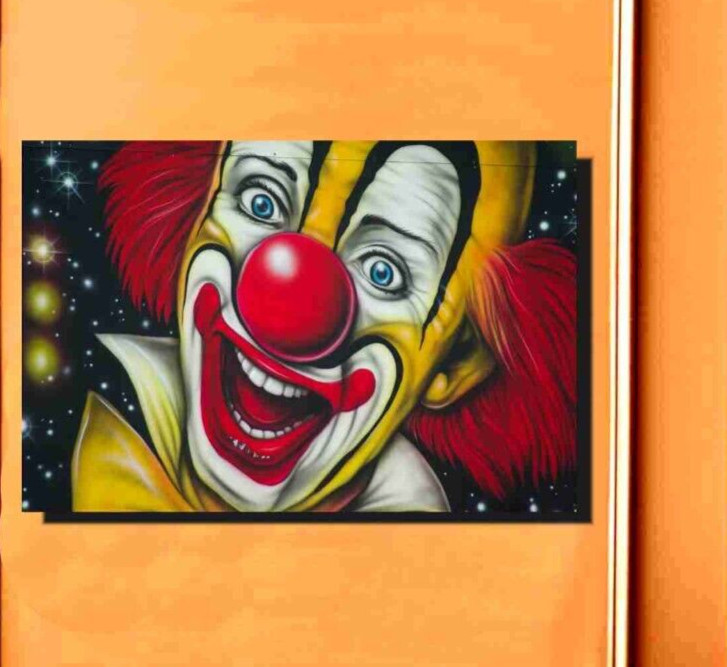 the Circus Clown Joker Art Canvas Wrap Oil Painting 16×20