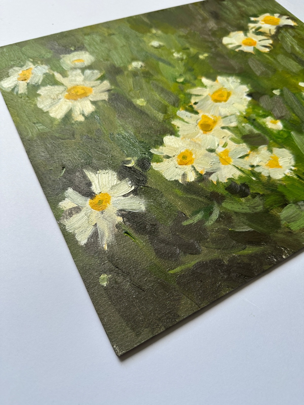 OIL PAINTING | Original art | Floral painting | White daisies | Impressionism