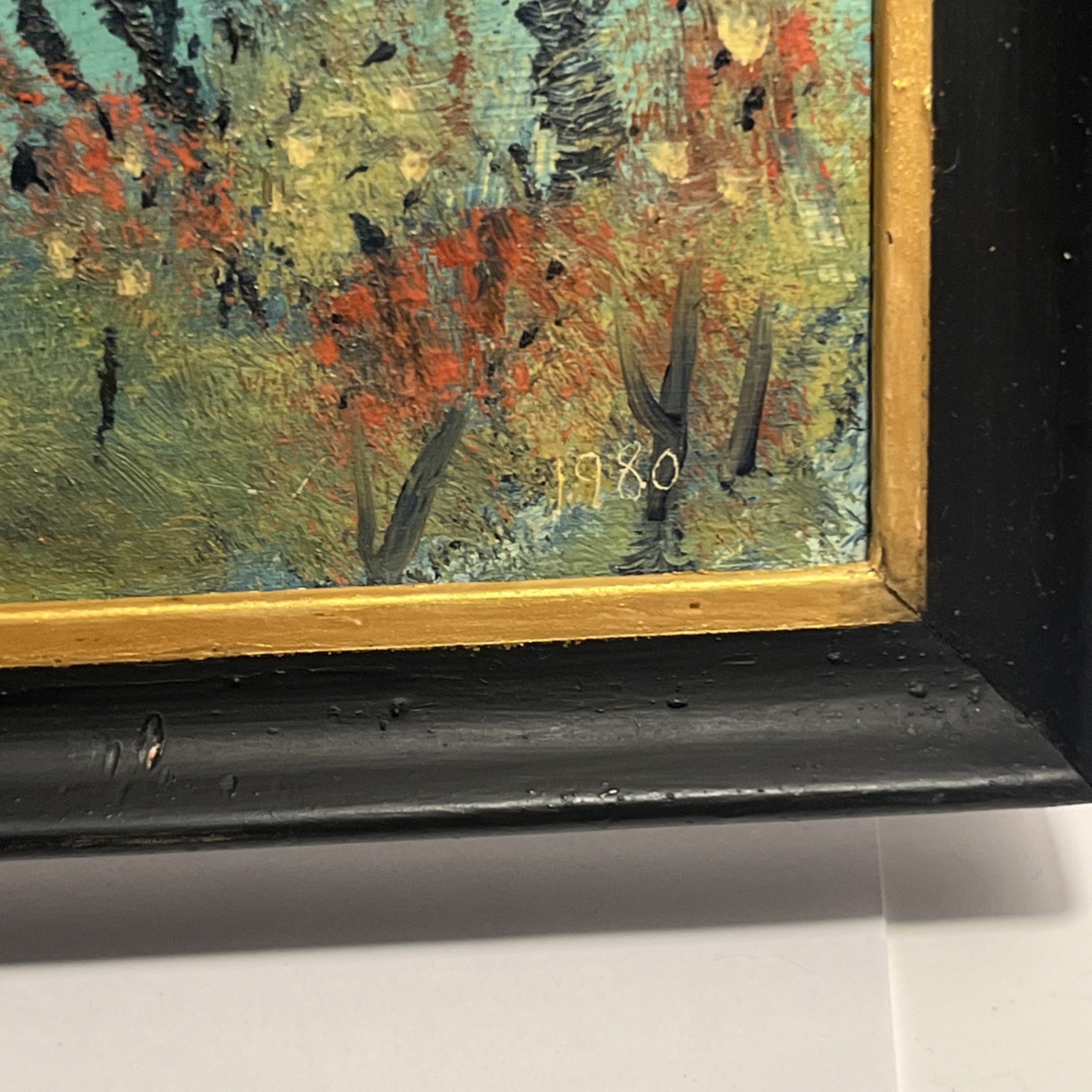 Vintage MCM Impressionist Oil Painting “Peace Like A River” Signed D Burris