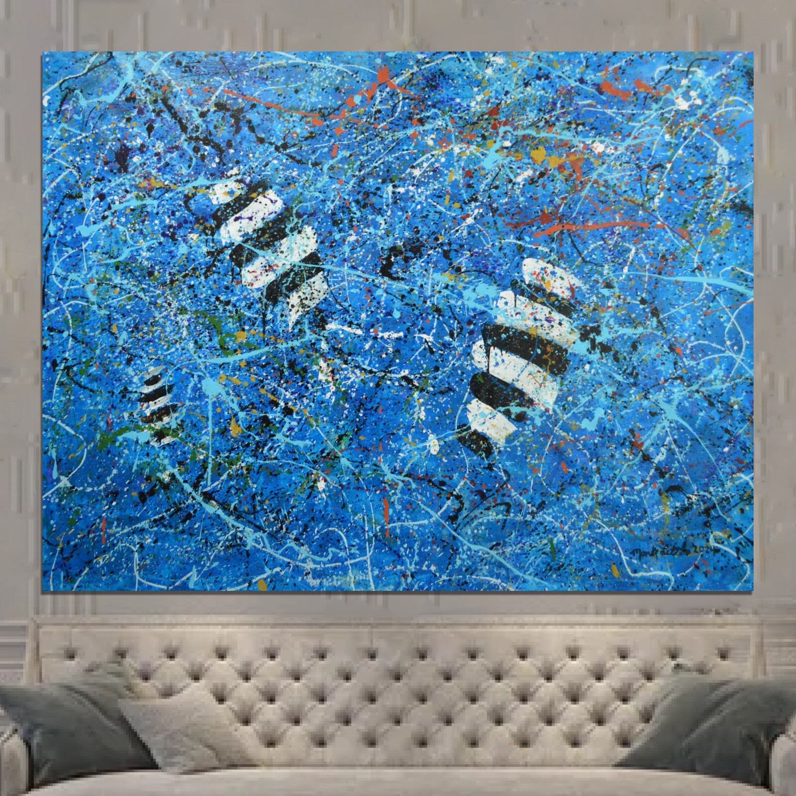 Jackson Pollock ￼style Professional Painting 84”X62” (7 Foot) Abstract Modern XL