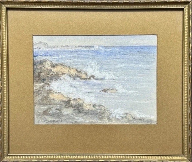 FRANK CUPRIEN / LAGUNA BEACH SEASCAPE PLEIN AIR / Mixed Media / ~6 x 8” / Framed