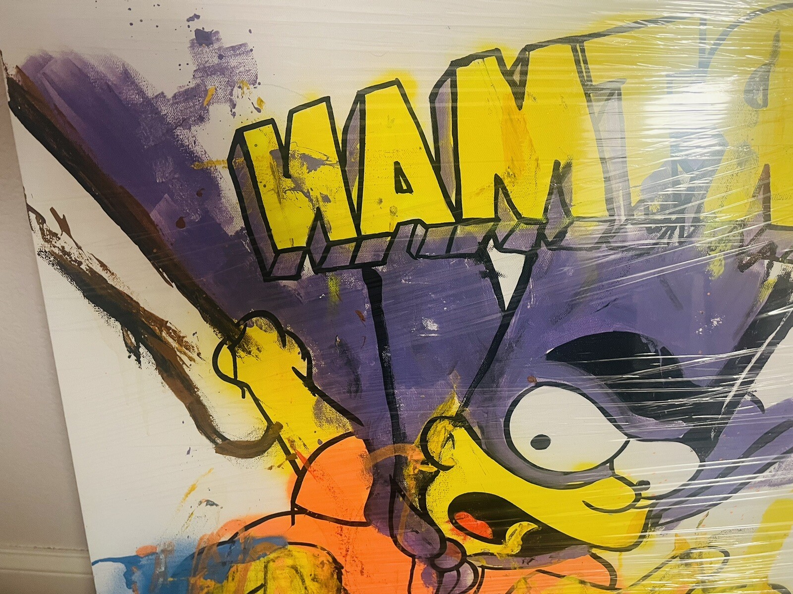 Johnny In Paris Original Painting Bartman The Simpsons 36” X 36” X 1.5”