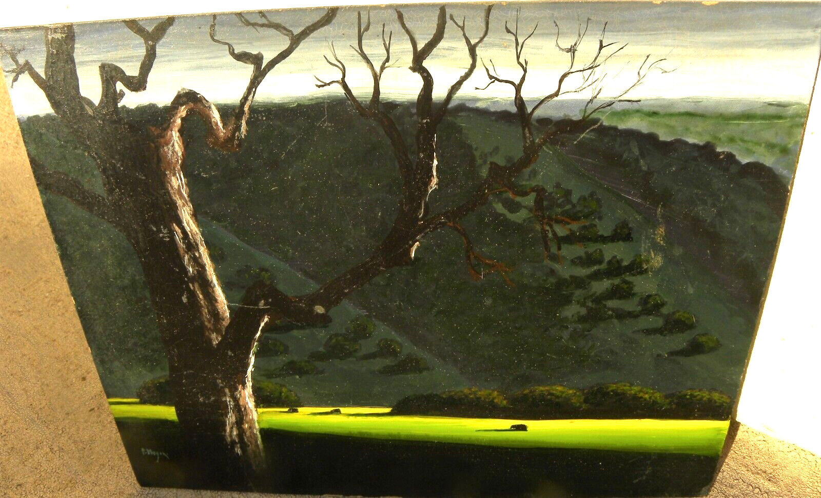 Eyvind Earle style modern California landscape painting