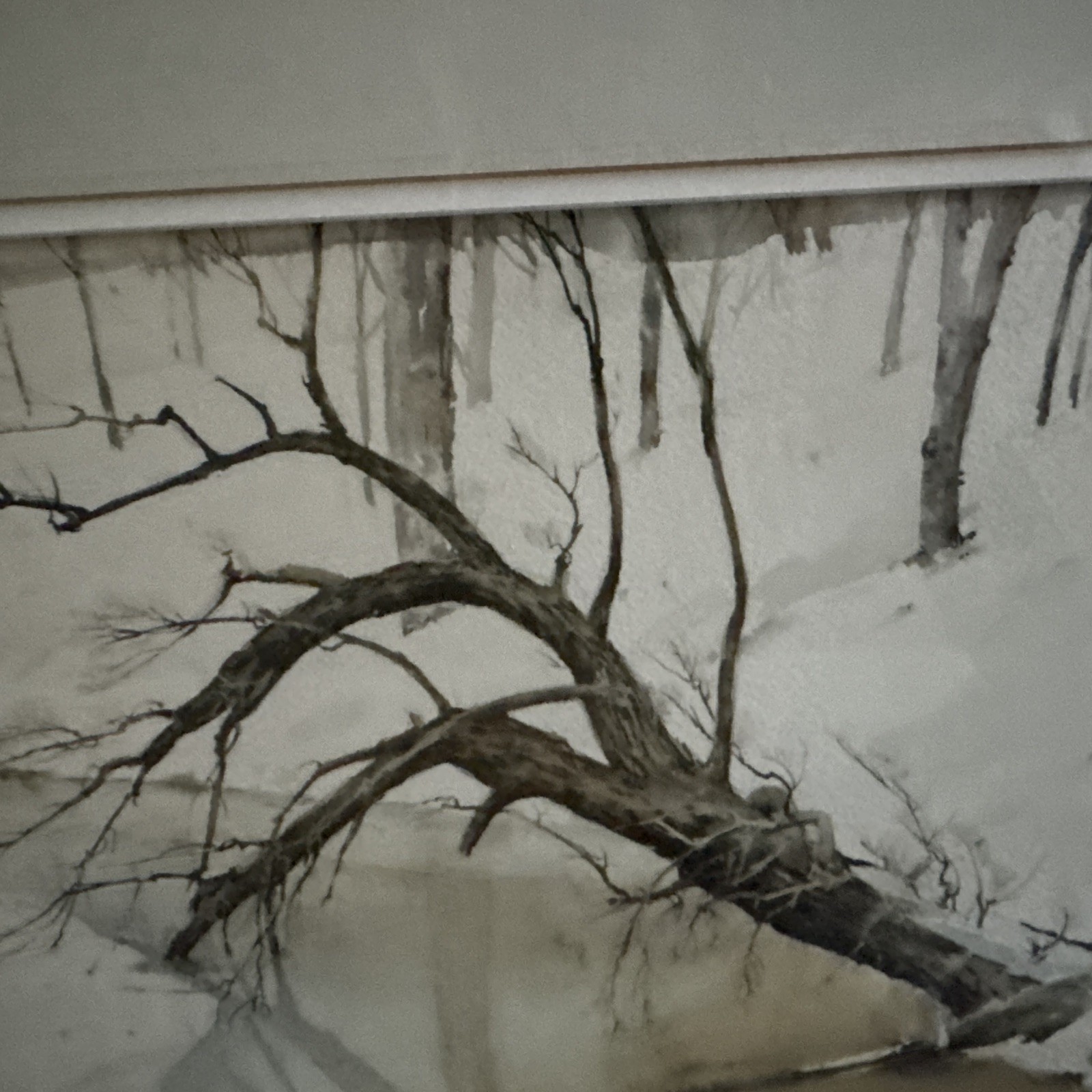 John Webster Signed Framed Winter Landscape Watercolor Painting 1989 Frame 18×22