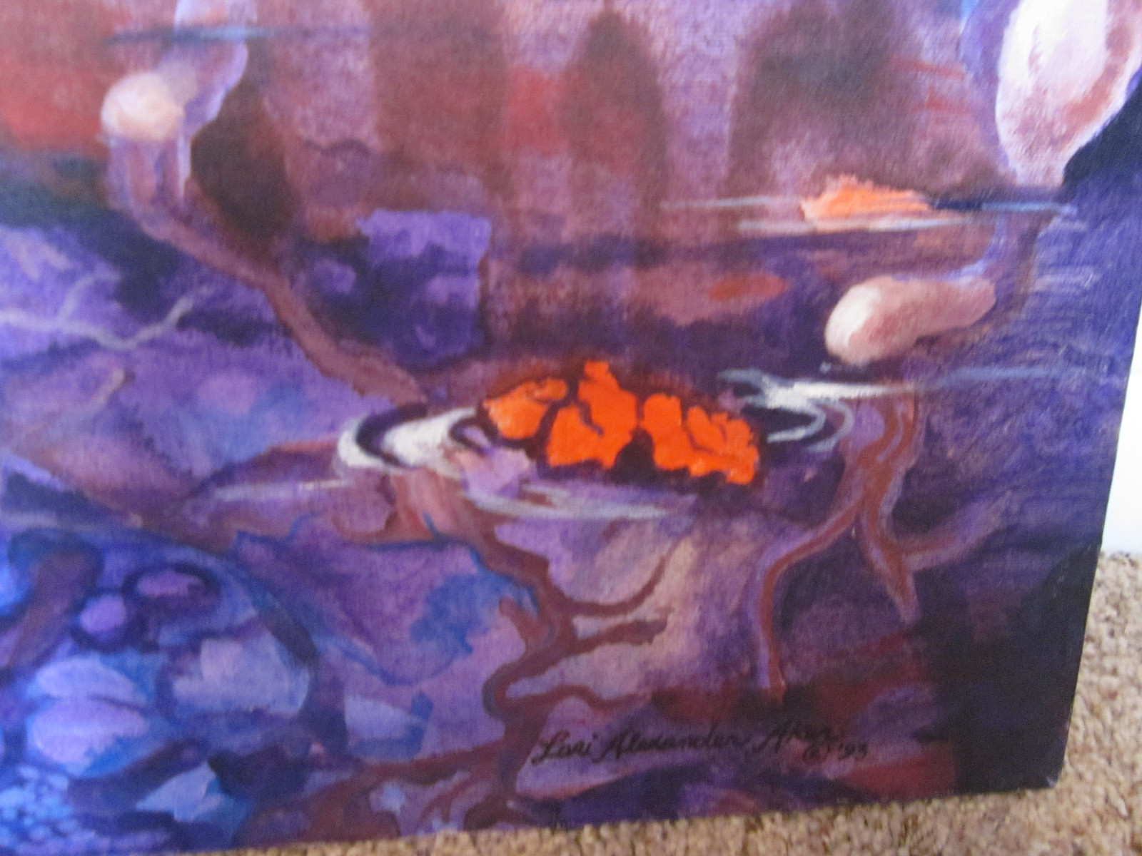 Lori Alexander Aker original signed acrylic painting Roots, Swamp tree