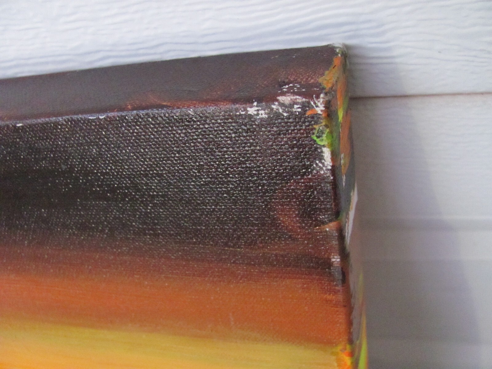 ORIGINAL FLUID ABSTRACT LARGE SUNSET SIGNED BY DEZ ACRYLIC PAINTING MULTI COLOR