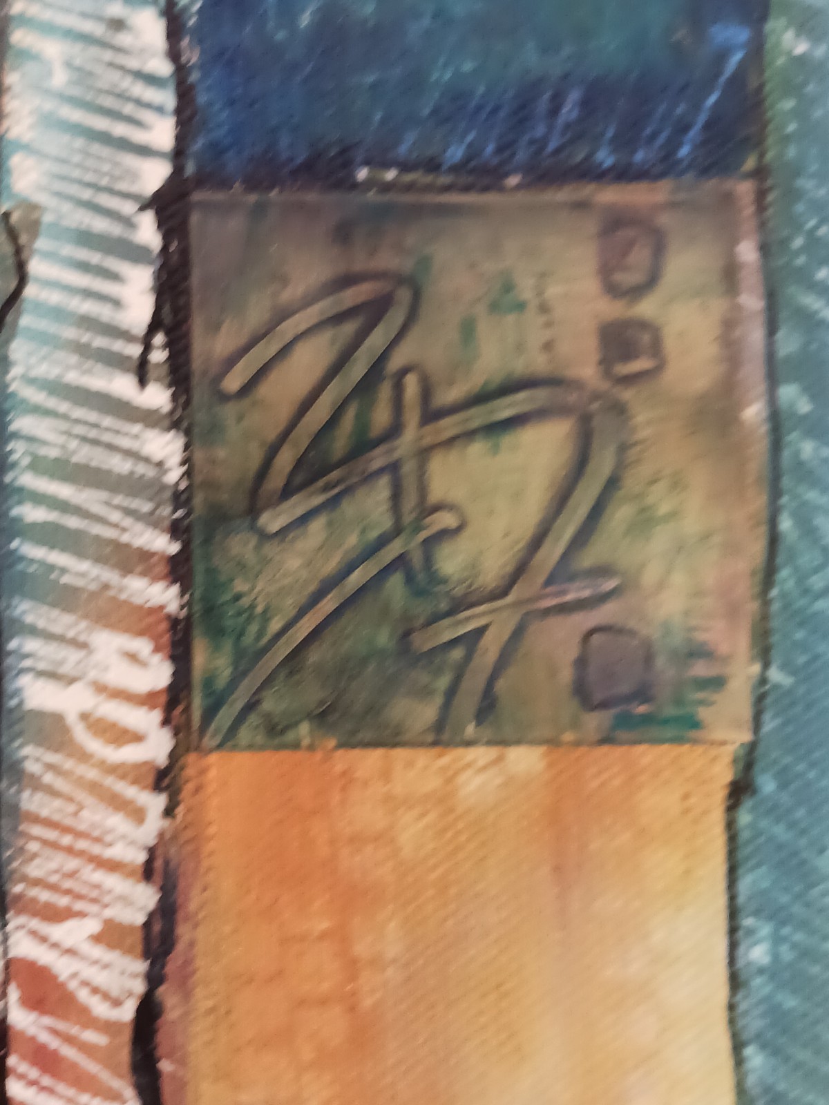 Abstract Painting metal, calligraphy, «Truth and Beauty 2» studio $550 2015