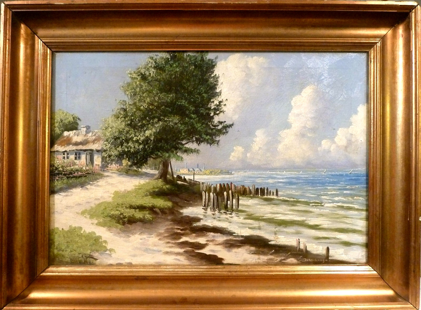 JOHANNES LANGE! COAST LANDSCAPE WITH VIEW TO KRONBORG CASTLE.