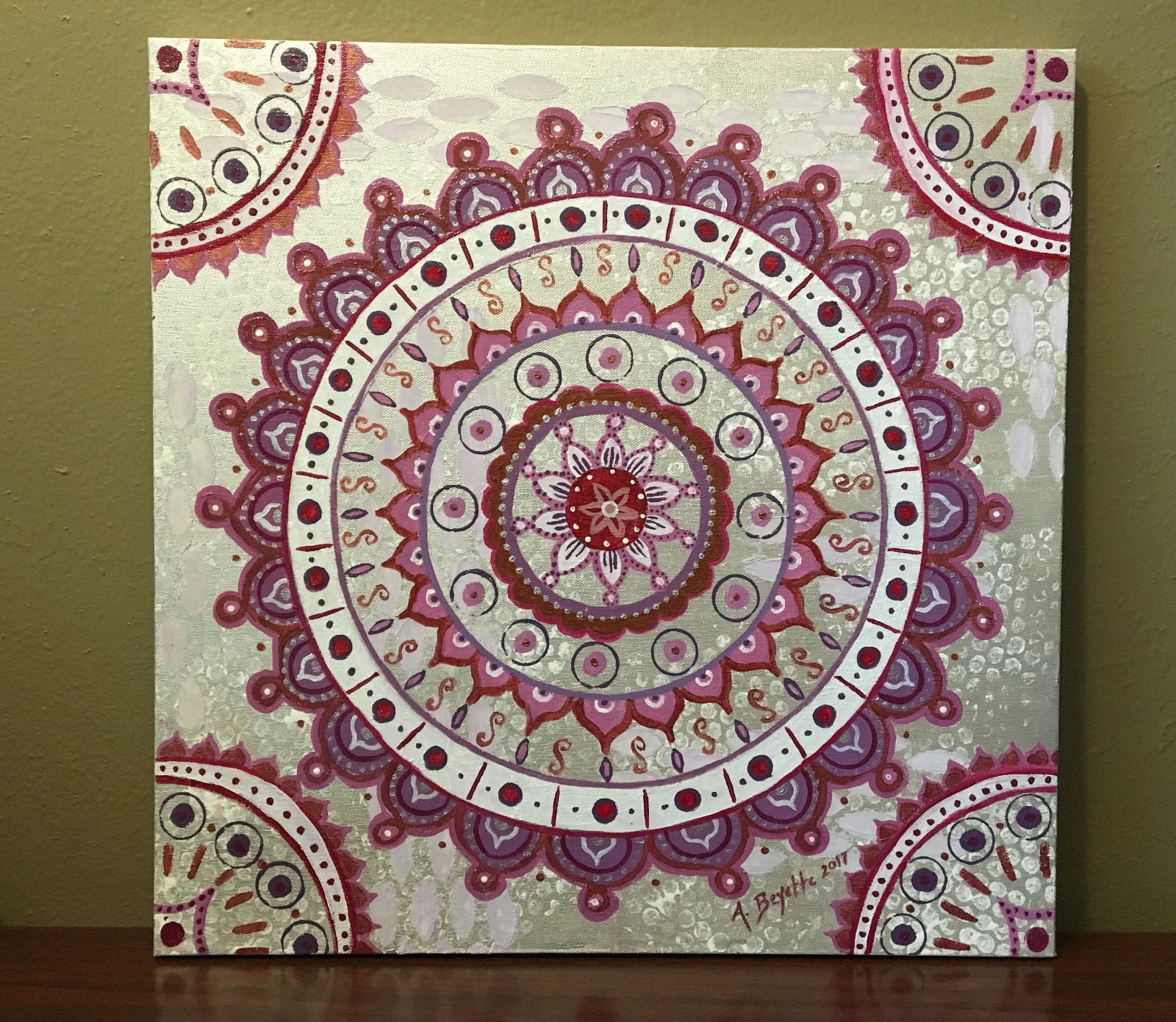 Abstract Painting MANDALA Acrylic Zen Spiritual Buddhism Meditate Circle Canvas