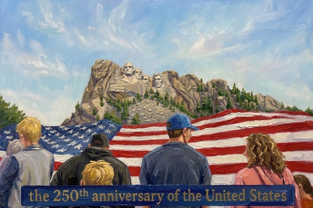 new handmade Painting on 16″*24″ canvas Mount Rushmore Celebration by Wendy