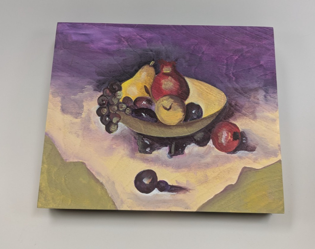 Fruit Bowl 10in x8in x1.5in Acrylic on Wood