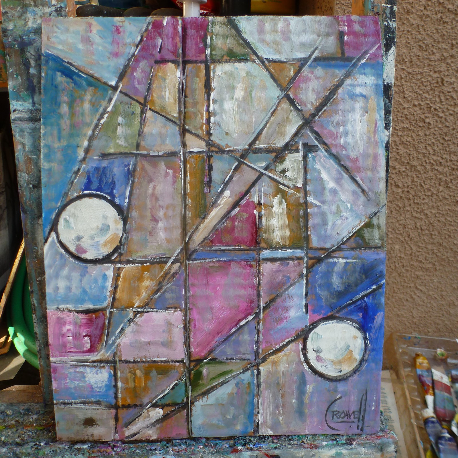 NEVER, EVER AGAIN new card panel Art original 8×10 oil painting by Crowell