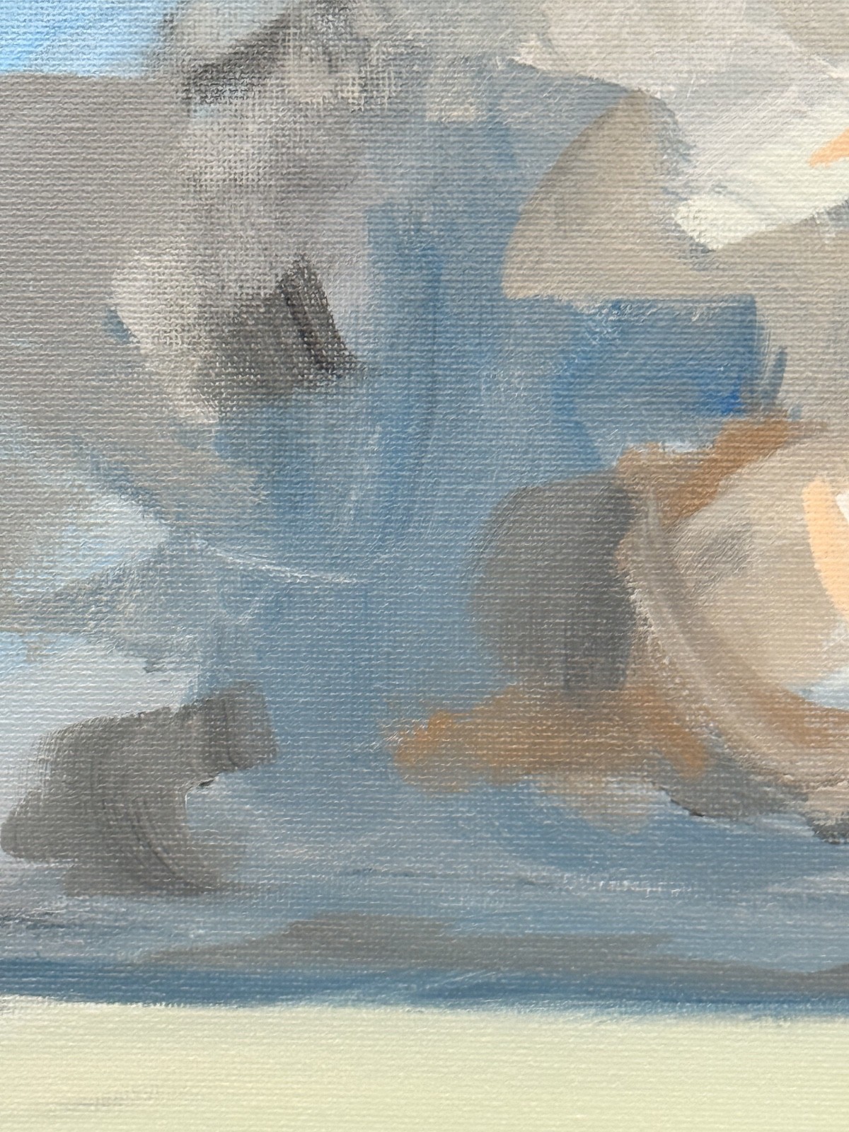 Original Acrylic Landscape Painting Contemporary Modern Field and Clouds 11×14
