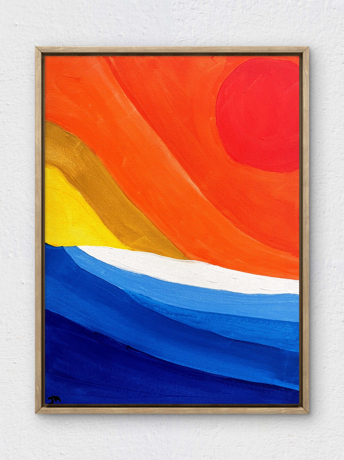 RiverRunArt Original Abstract 12×16 Ocean Acrylic Canvas Art Home Decor