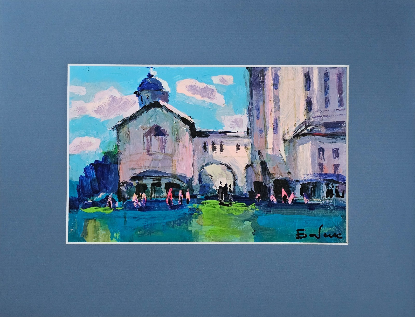 Oil painting Monastery Ukrainian painter canvas Unframed original landscape