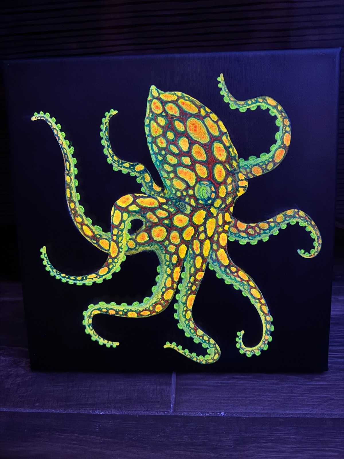 Neon Saltwater Aquarium Decrative handmade fluorescent Painting Coral Reef Fish