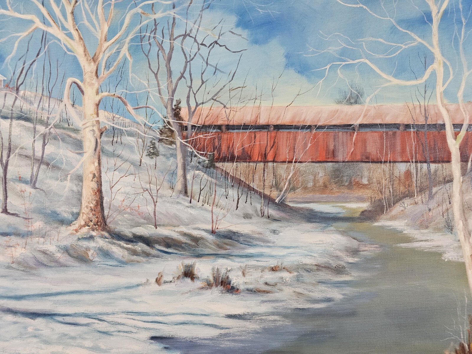 Vintage Original Signed Carl Mitchell Oil Painting 30.5×24.5 Framed Art VTG 1965