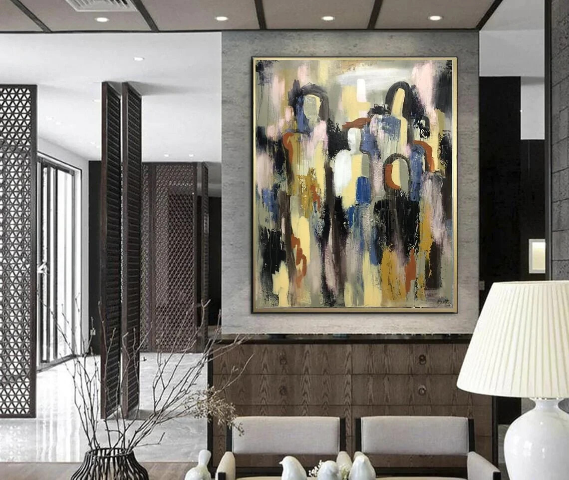 Oversize Abstract Colorful Paintings On Canvas Human Artwork Person Wall Art