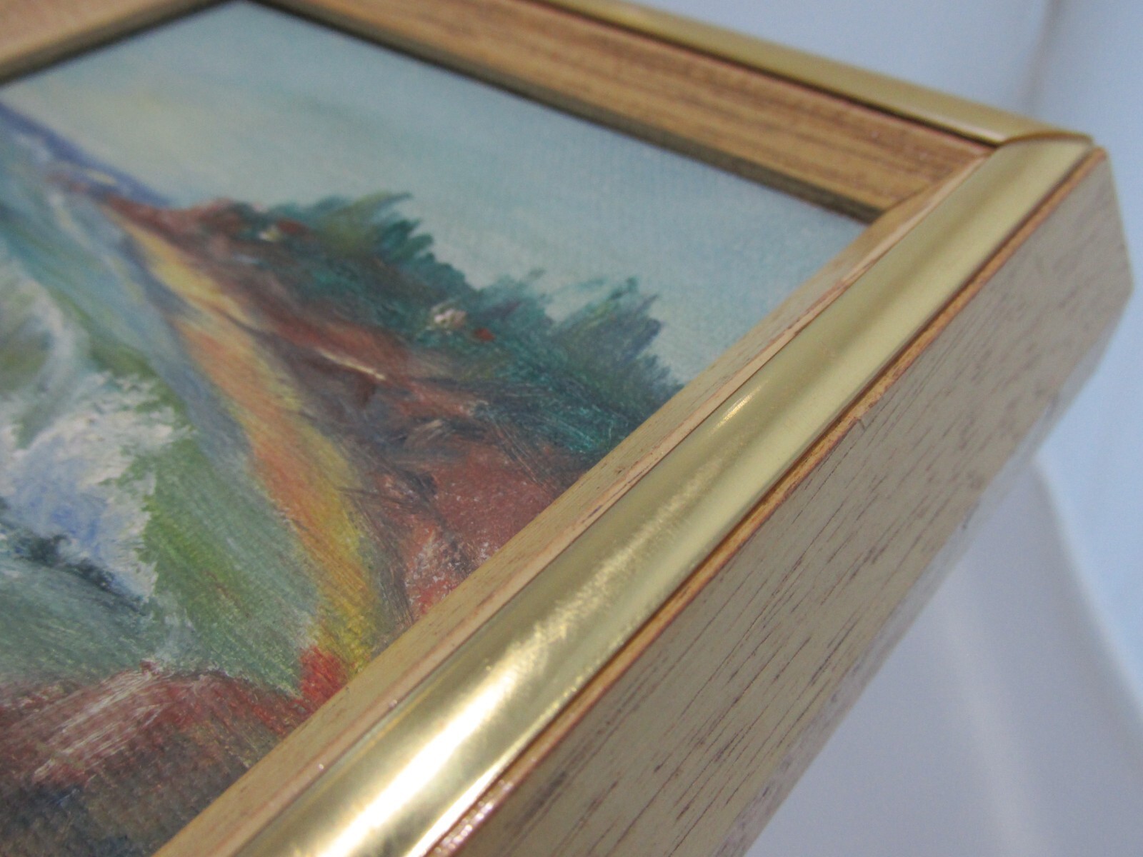 Original Painting Seascape Signed Byers Ocean Cove Waves Bluffs Sea Miniature
