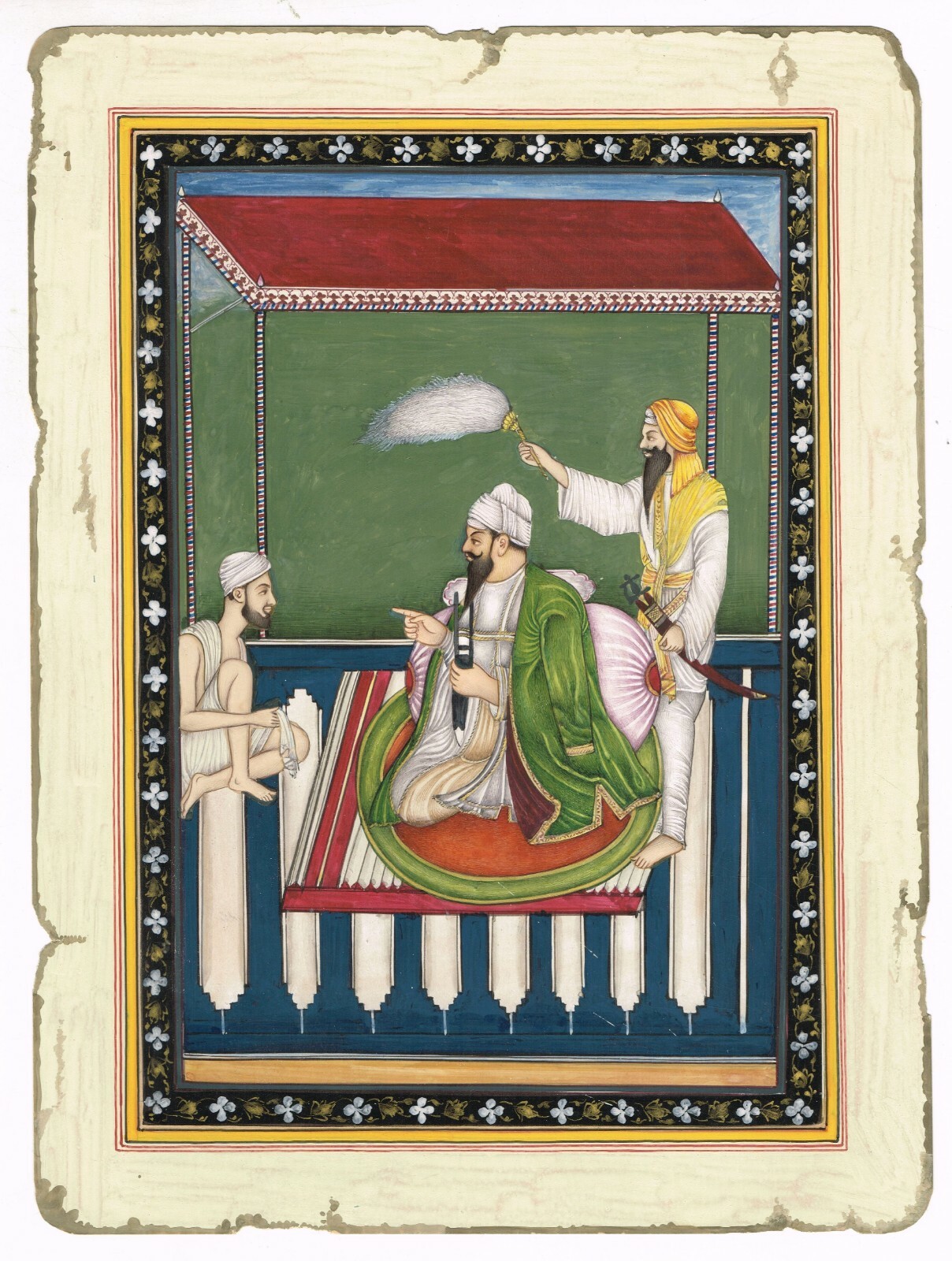 Sikh Portrait Painting Of Sikh Noble Man Hand Painted Sikhism Art 8×11 Inches