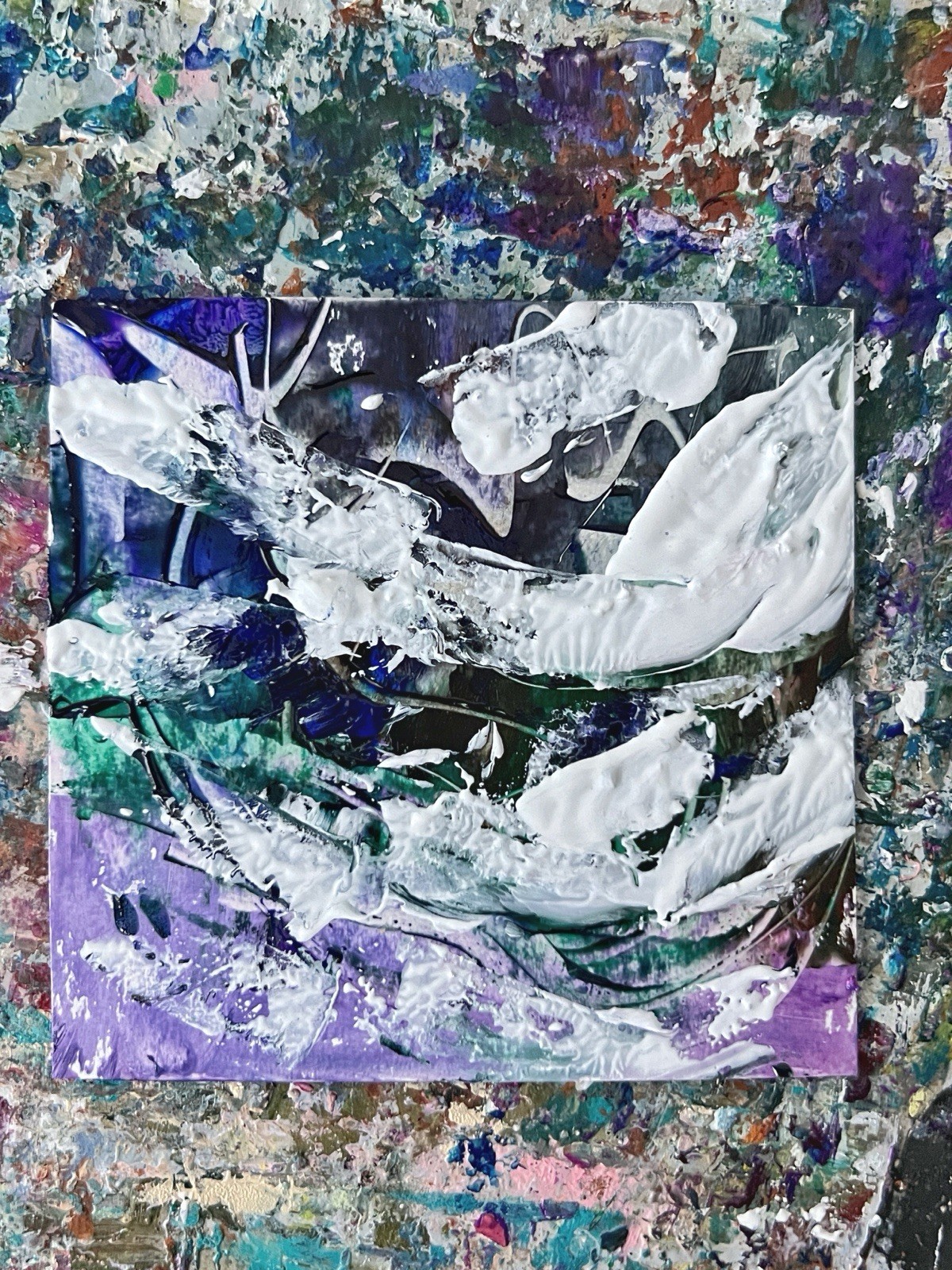 Myrtle Beach Atlantic Ocean Abstract Oil Painting Coastal Wall Art Marine Decor